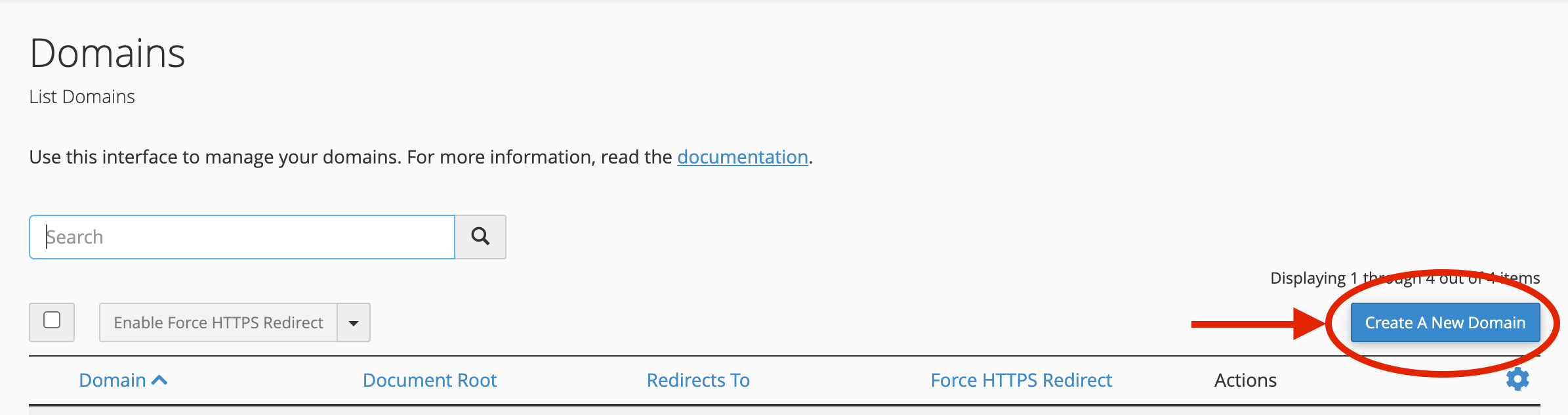 This is the second step in adding a domain in cPanel with HostMidas.